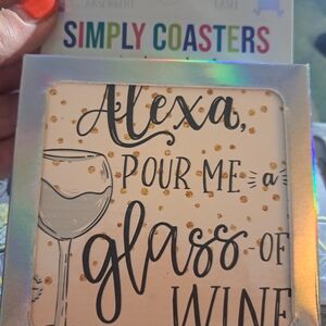Simply Coasters with Wine Quote